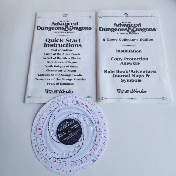 VINTAGE Advanced Dungeons & Dragons MANUALS Pool of Radiance Translation Wheel - Picture 1 of 10